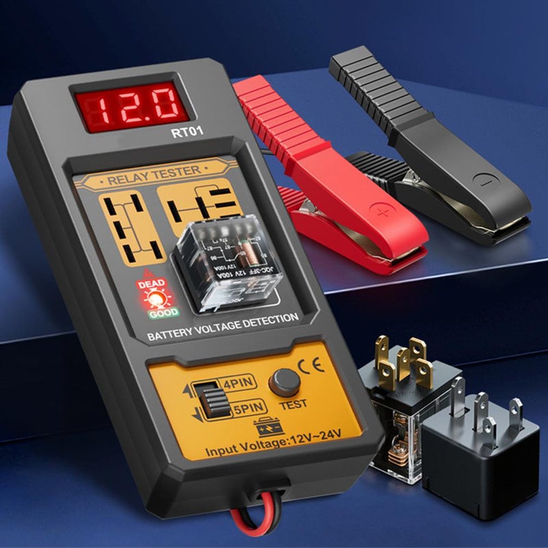 Automotive Relay Tester - 4 & 5 Pin 12V Auto Diagnostic Tool, Small Handheld DIY Car Tester with Battery Clips, Relay Testing Kit, Electrical Systems Tool, Auto Diagnostic, Test & Measurement Tools - Image 4